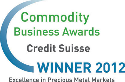 Credit Suisse, Commodity Business Awards 2012, Winner